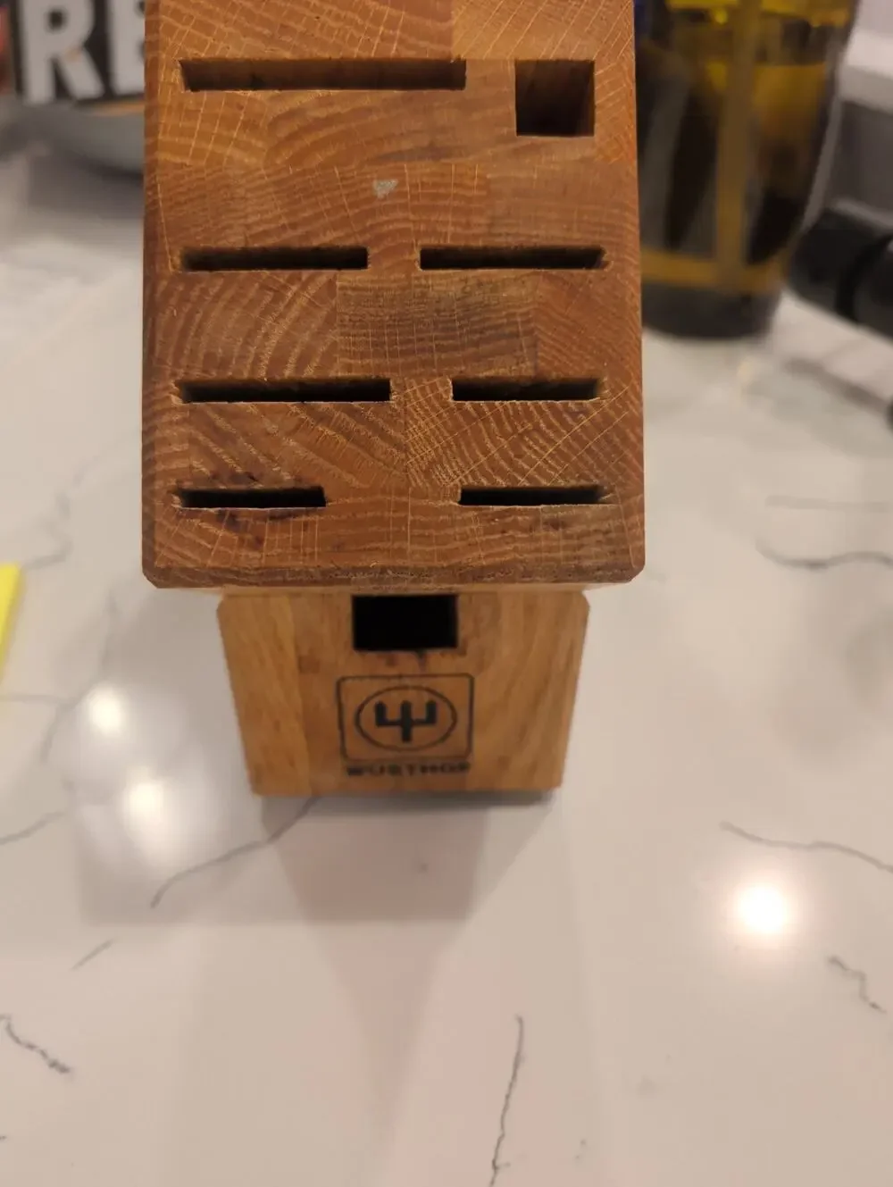 WUSTHOF 9 Slot Knife Storage Block Solid Oak (?) Wood Block, NO KNIVES